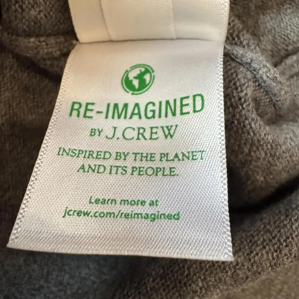 J.Crew Pullover Sweater‎ Chest Stripe Gray 100% Cotton XL Y2K Style Casual